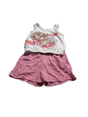 Nickelodeon Paw Patrol Skyte White Tank Top with Pink Shorts Size 3T